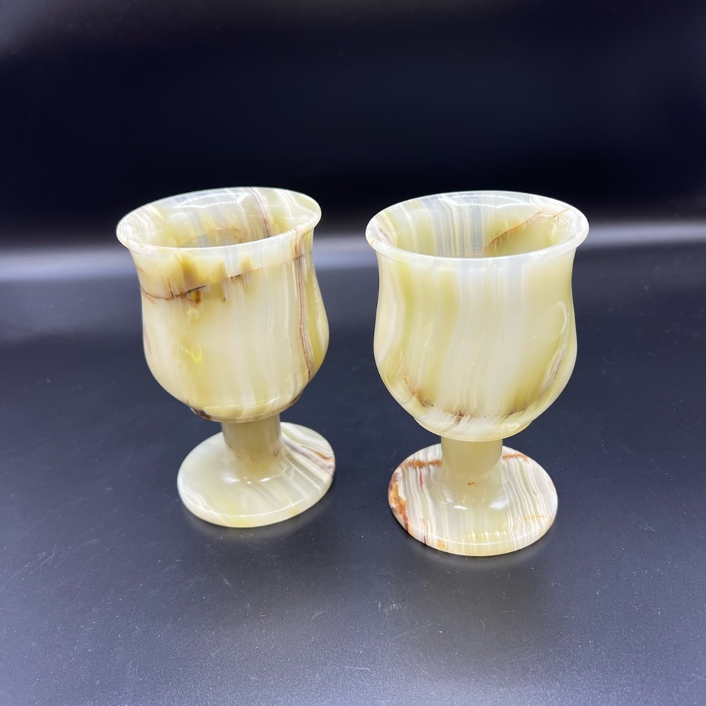 Handcrafted In Pakistan Natural Beautiful Onyx Marble Wine Glasses See Photos